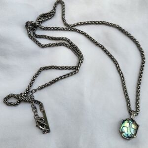 Kendra Scott Abalone Teo Necklace In Gunmetal Setting